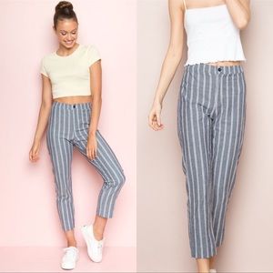 SOLD ON MERCARI Brandy Melville Tilden Pants Blue Gray White NWOT